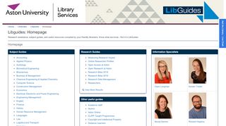 
                            7. Homepage - Libguides - LibGuides at Aston University