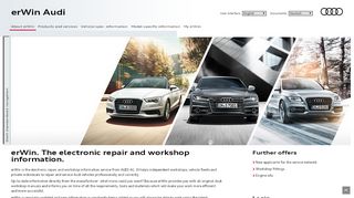 
                            8. Homepage not logged on - erwin.audi.com