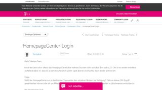 
                            7. HomepageCenter Login | Telekom hilft Community