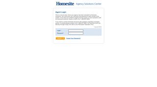 
                            8. Homesite Insurance - Agency Login