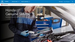 
                            3. Honda Service, Maintenance & Safety Recalls | Honda Owners Site