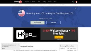 
                            4. Hopa Casino Bonus + Free Spins for Canada - Gambling.com