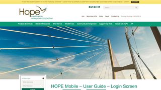 
                            2. HOPE Mobile – User Guide – Login Screen | Hope Credit Union