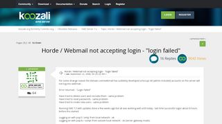 
                            3. Horde / Webmail not accepting login - 