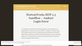 
                            7. HortonWorks HDP 2.5 SandBox – Ambari Login Error – My ...