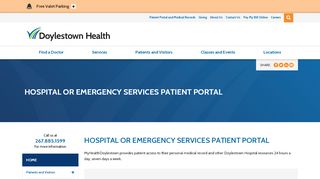 
                            3. Hospital or Emergency Services Patient Portal - Doylestown Health