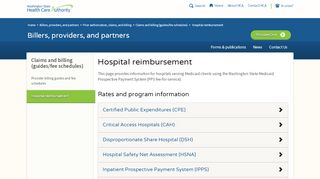 
                            6. Hospital reimbursement | Washington State Health Care Authority