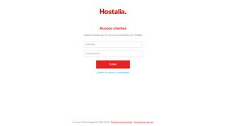 
                            3. Hostalia Panel de control - Login