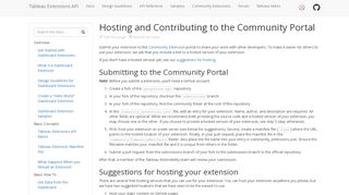 
                            4. Hosting and Contributing to the Community Portal - Tableau Open ...