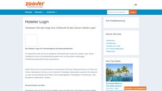 
                            2. Hotelier Login für Eigentümer - Zoover