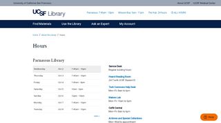 
                            8. Hours | UCSF Library