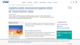 
                            5. House passes regulatory reform bill, Chevron doctrine - KPMG Global