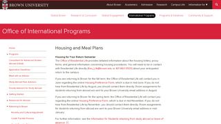 
                            5. Housing and Meal Plans | Office of International ... - Brown University