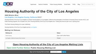
                            7. Housing Authority of the City of Los Angeles - Affordable Housing Online