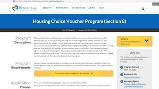 
                            6. Housing Choice Voucher Program (Section 8) | Benefits.gov