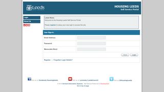 
                            9. Housing Leeds Self Service Portal - Login