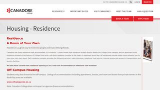 
                            4. Housing - Residence - myCanadore.ca - Canadore College