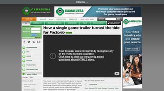 
                            7. How a single game trailer turned the tide for Factorio - Gamasutra