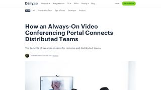 
                            2. How an Always-On Video Conferencing Portal Connects ... - Daily.co