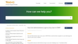 
                            8. How Can Administrators Login as Any User in CRM? – Veeva ...