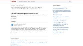 
                            6. How can an employee log into Albersons' Mio? - Quora