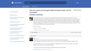 
                            2. How can I access my messages without having to install ... - Facebook