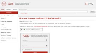 
                            6. How can I access student AUS Studentmail ? | AUS IT FAQ