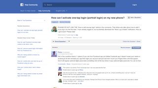 
                            4. How can I activate one-tap login (portrait login) on ... - Facebook