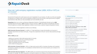 
                            9. How can I add company registration number (ABN, ACN or VAT) on an ...