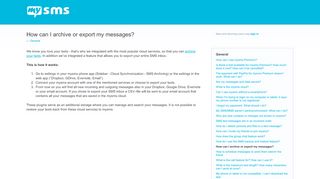 
                            6. How can I archive or export my messages? – Welcome to the mysms ...