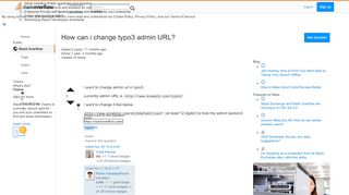 
                            1. How can i change typo3 admin URL? - Stack Overflow