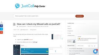 
                            2. How can I check my Missed calls on JustCall? - JustCall Help Center