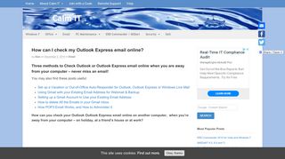 
                            11. How can I check my Outlook Express email online on another PC?