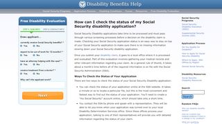 
                            7. How can I check the status of SSDI or SSI application?