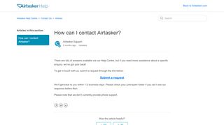 
                            5. How can I contact Airtasker? – Airtasker Help Centre