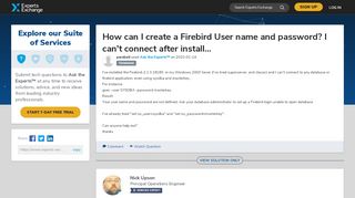 
                            6. How can I create a Firebird User name and …