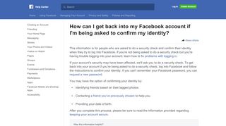 
                            5. How can I get back into my account if I'm ... - facebook.com