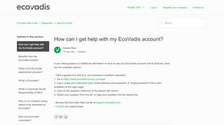 
                            3. How can I get help with my EcoVadis account? – EcoVadis ...