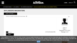 
                            7. How can I identify my portal is the correct portal... - Activision ...