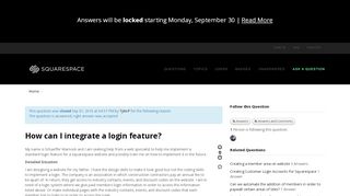 
                            2. How can I integrate a login feature? - Squarespace - Answers