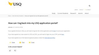 
                            4. How can I log back into my USQ application portal?: Ask USQ Future ...