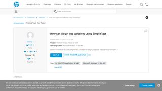 
                            2. How can I login into websites using SimplePass - HP Support ...