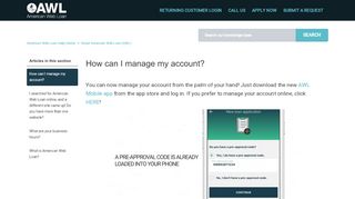 
                            4. How can I manage my account? – American Web Loan Help Center