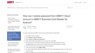 
                            7. How can I restore password from ABBYY Cloud account in ...