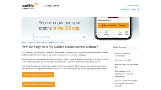 
                            2. How can I sign in to my Audible account on the website?