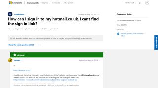 
                            8. How can I sign in to my hotmail.co.uk. I cant find the ...