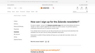 
                            4. How can I sign up for the Zalando newsletter?
