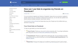 
                            4. How can I use lists to organize my friends on Facebook ...