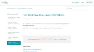 
                            6. How can I view my account information? – Best Egg Help Center