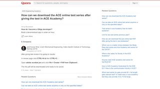 
                            4. How can we download the ACE online test series after giving the ...